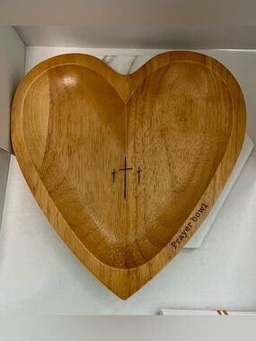 🆕 Heart Shaped Wooden Prayer Bowl with Cards